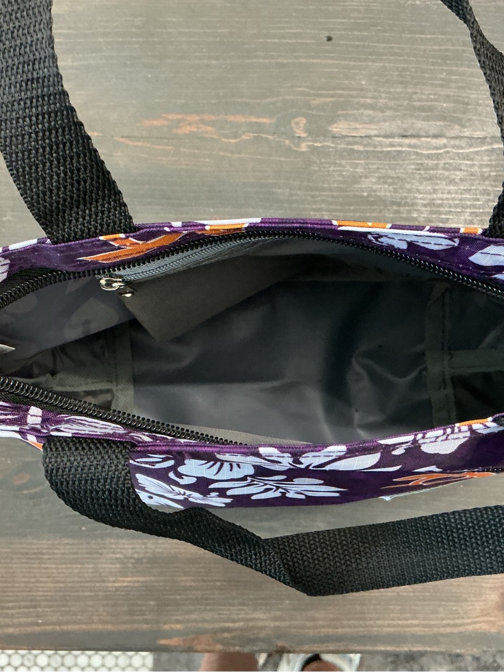 NWOT Hawaii Spirit J.Y. Trading Co Purple Honu Lauhala Single Zipper Tote - Picture 9 of 10